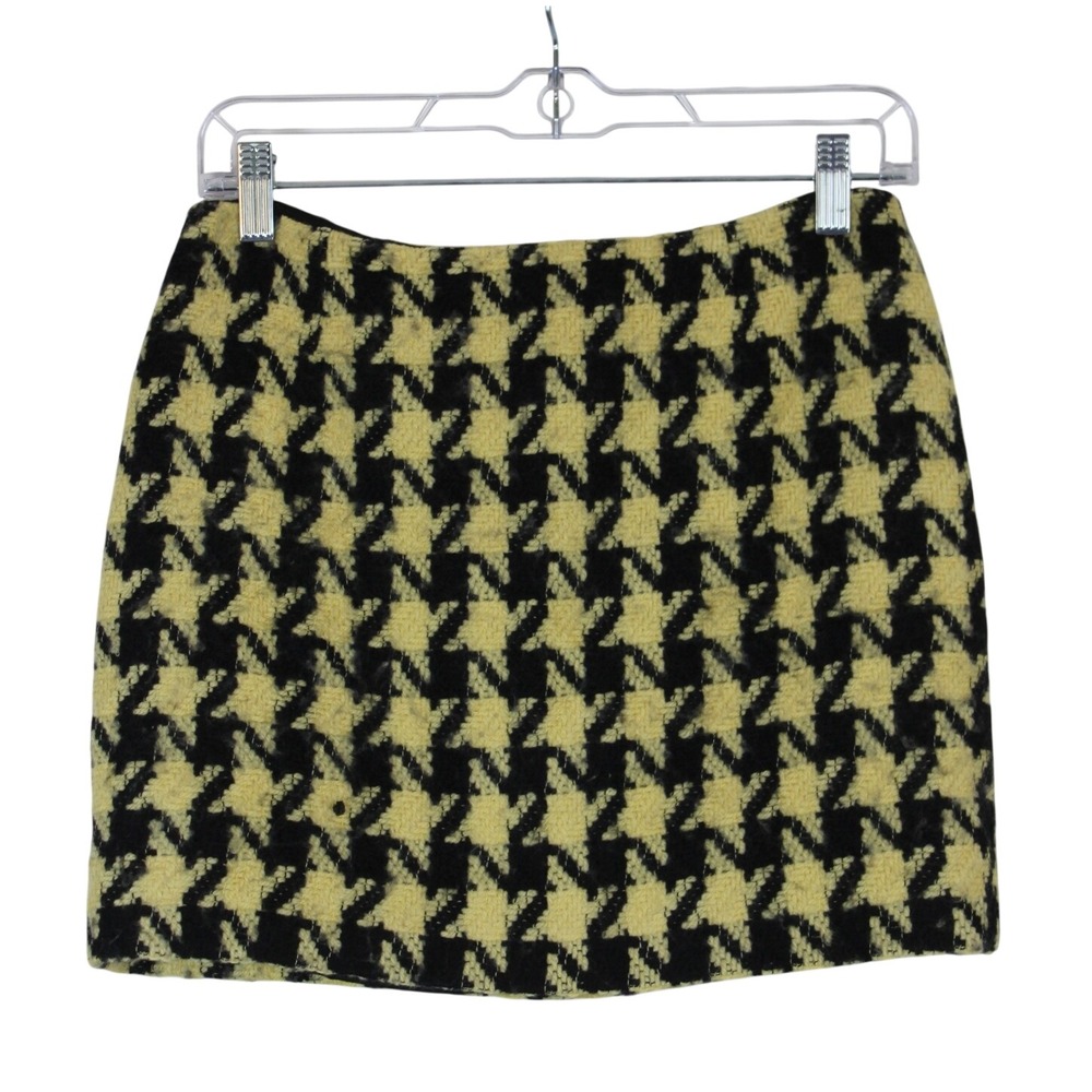 INC Indie Sleaze Clueless Core 90s Prep Black Yellow Houndstooth Mini Skirt 2